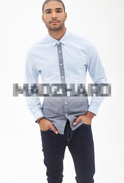 Colorblocked Button-Down Shirt